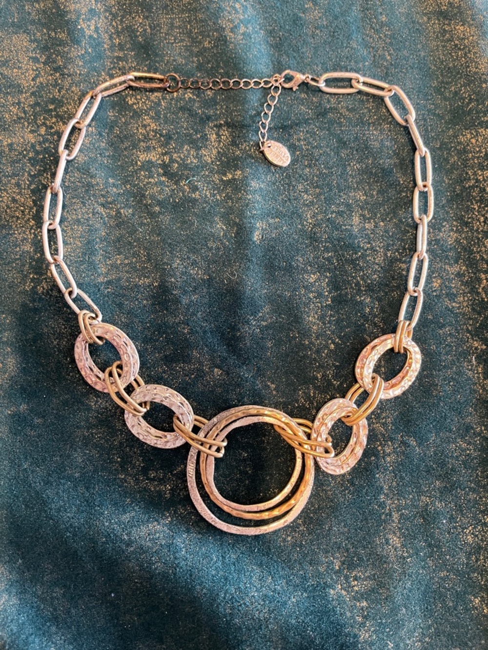 Statement Piece Gold & Silver-Tone Linked Circle Necklace - Stella and Ruby